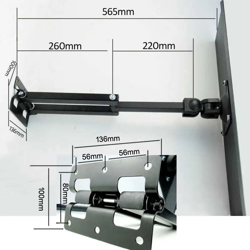 DL-123L-KYM3 Keyboard Tray mounted on wall 600x185mm for standing Working Keyboard Holder long arm