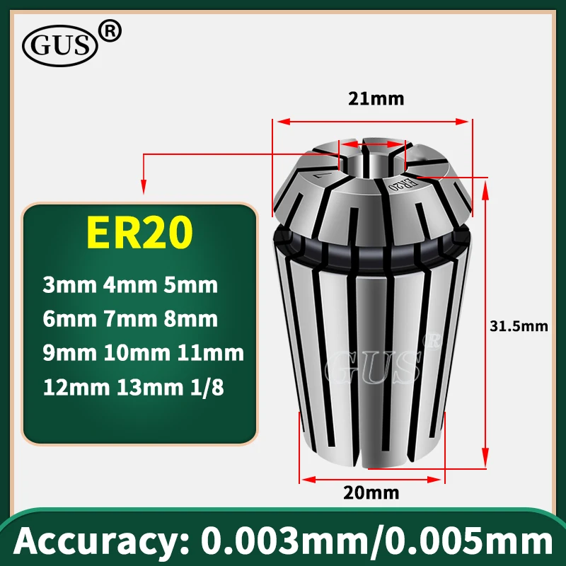 High precision ER11 ER16 ER20 ER25 ER32 ER Spring Collet Chuck 0.003mm 0.005mm CNC Engraving Machine Milling Tool Holder Lathe