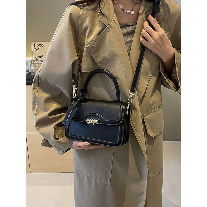 Red High Quality Simple Design Sense Small Square Bag Korean Texture Solid Crossbody Bag Women\'s 2024 New High-End Shoulder Bag