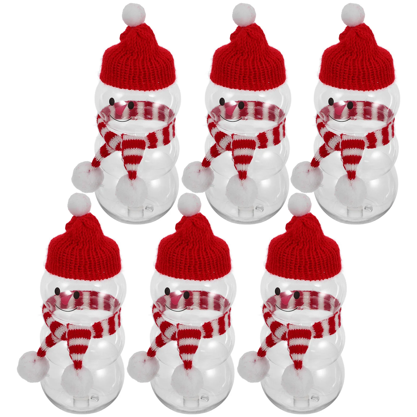 

6Sets Snowman Glass Jar Christmas Beverage Bottle Portable Drink Jar for Juice Water Milk Outdoor Party Reusable Storage