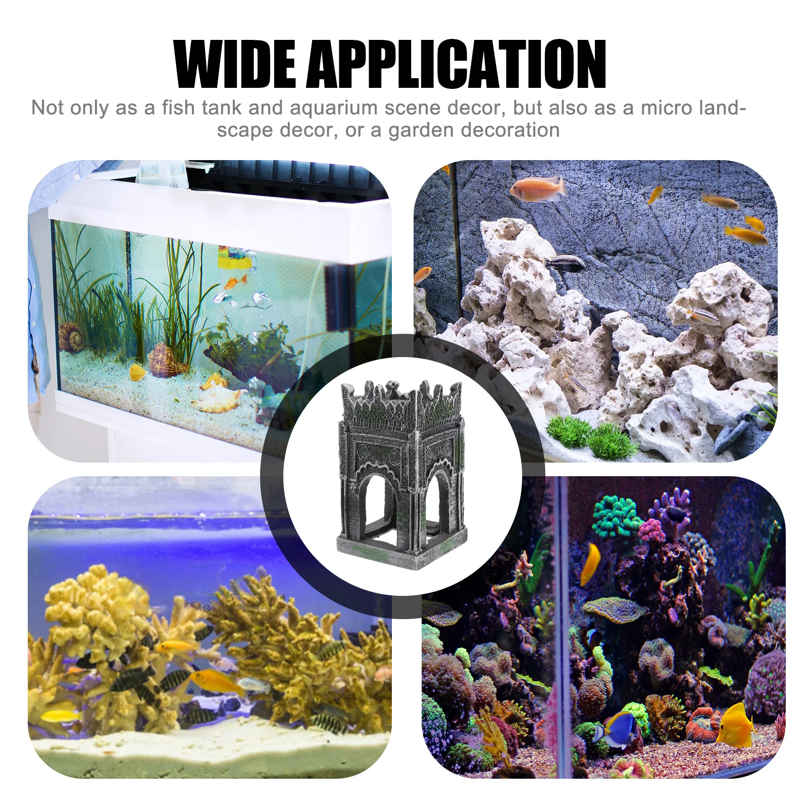 

Aquarium Castle Ornament Simulation Resin Fish Tank Landscaping Decorative Aquarium Ornament Fish Tank Decoration