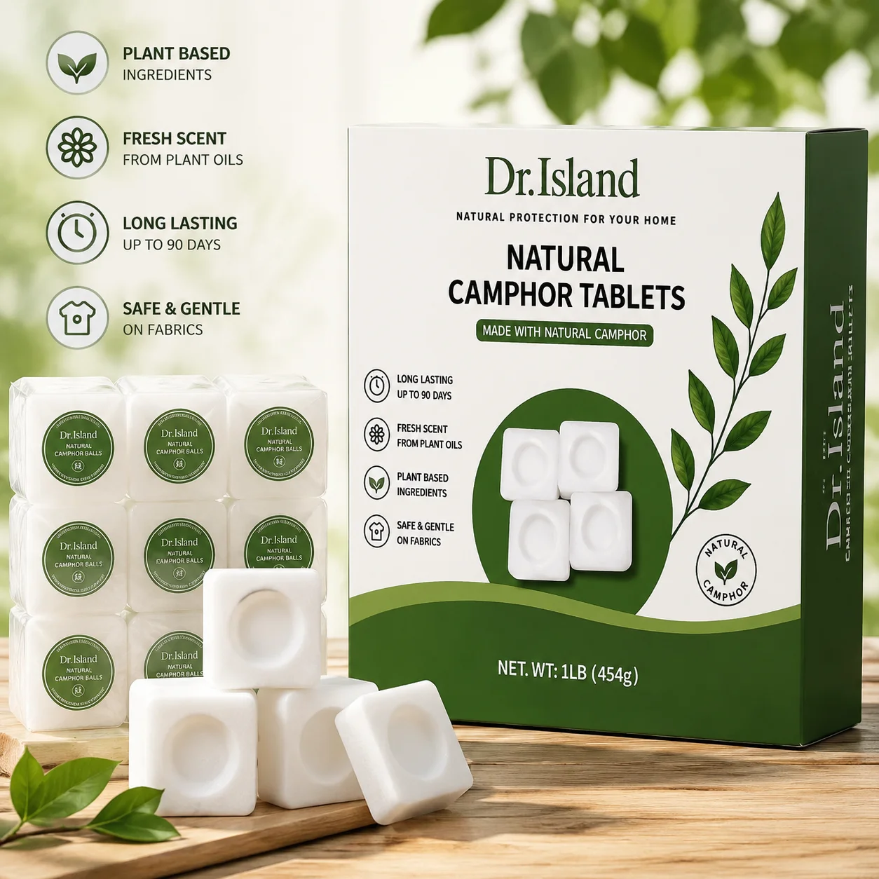 Natural Camphor Tablets&Blocks for Pooja,Spiritual Practice, Meditation, Aromatherapy,Alcanfor en Bloques,Home Fragrance 454gram