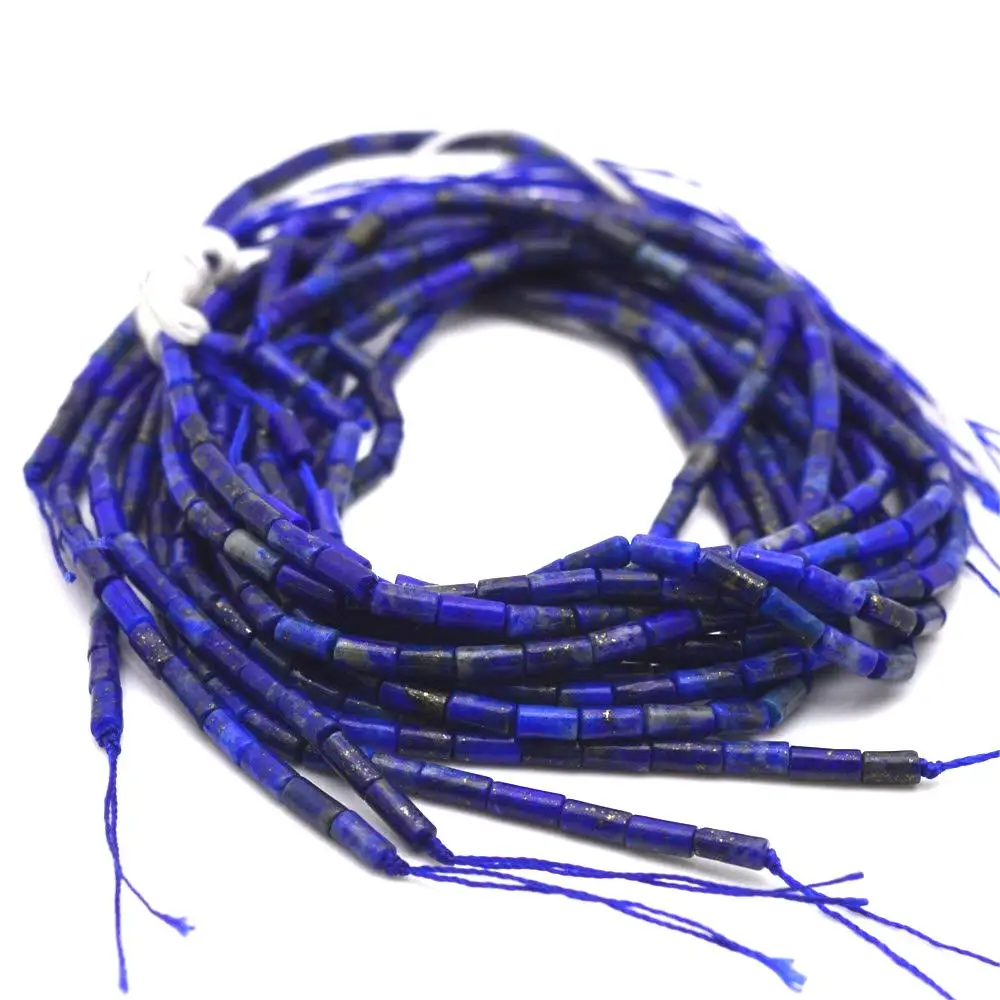 2x2mm 2x4mm 4x13mm Lapis Lazuli Stone Loose Spacer Beads Strands Tube Beads Jewelry Making Accessories DIY Cylindrical Bead