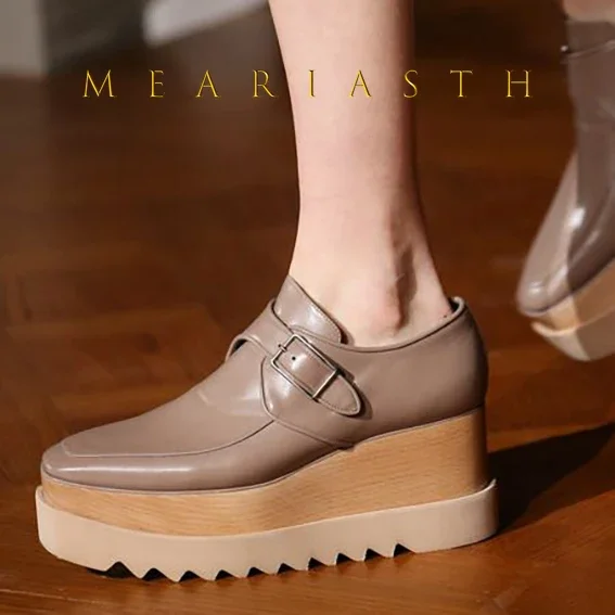 

Fashion Platform leather Sneakers for Women 2025 Spring Lace Up Sports wedge Shoes Woman Plus Size 41 Thick Bottom Walking Shoes