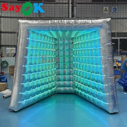 SayOk New Design Inflatable Vogue V-Shape Backdrop with Strip lights for Party Wedding Event