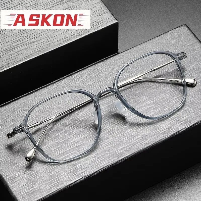ASKON 2026 Acetate Titanium Glasses Frame men Women Vintage Retro square Eyeglasses frames Spectacles Ultralight Eyewear