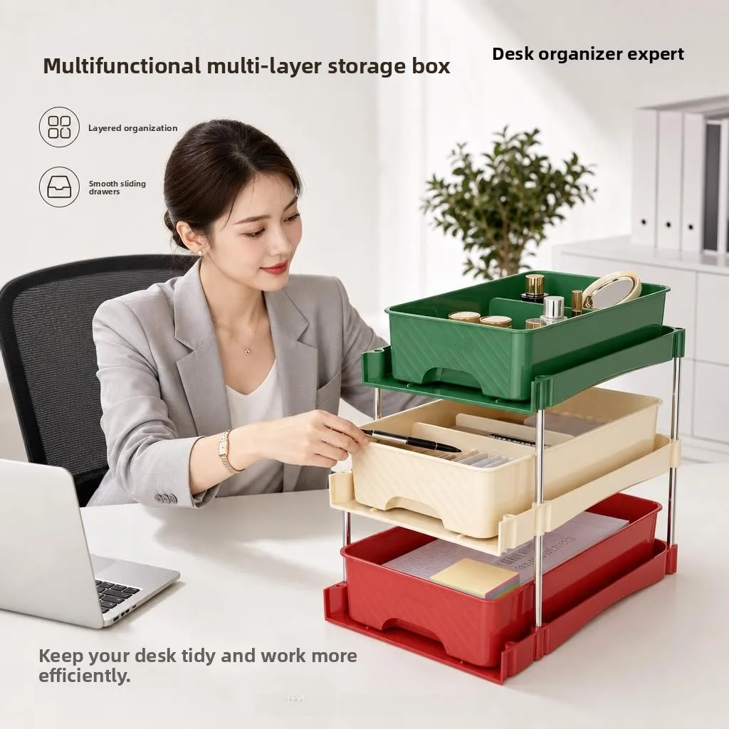 Multi-Functional Dopaamine Multi-Layer Storage Box Mobile Snack Desktop Tea Bag Luxury Cup Organizer Rack Plastic Material