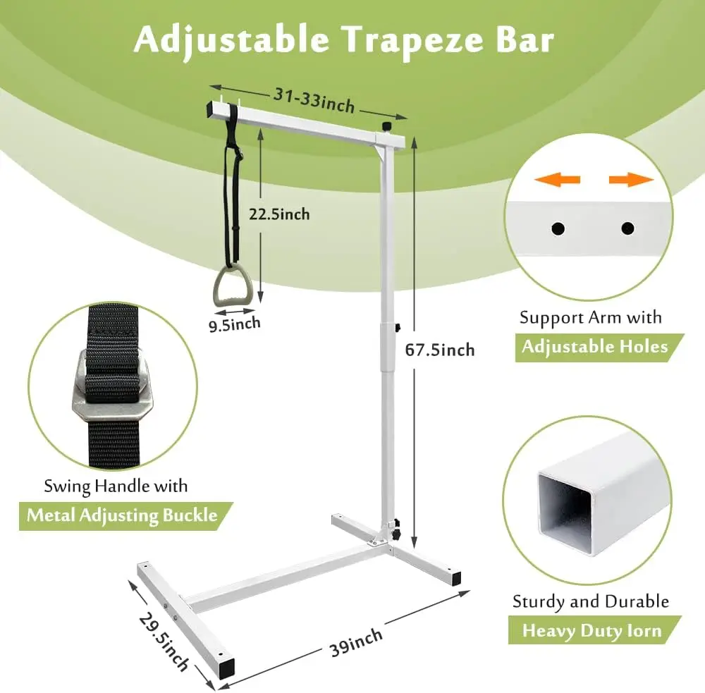 Trapeze Bar for Bed Mobility Aids, Bedside Pull Up Bar, Bed Lift for Elderly Seniors Transfer Rail, Medical Trapeze for Hospital