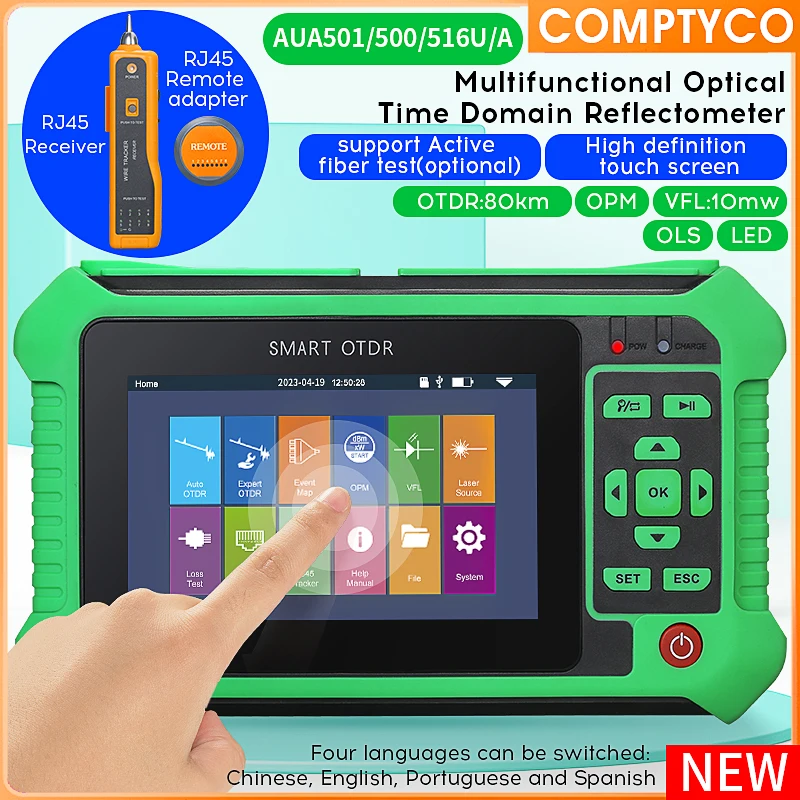 COMPTYCO Active Fiber Testing OTDR Optic Reflectometer VFL OLS OPM LED Event Map Ethernet Tester AUA 500/501/516/562/565U/A