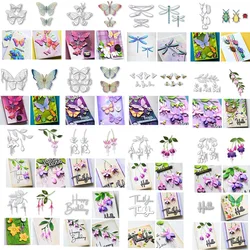 Delicate Fuchsia Trio craft  Dies New  Scrapbook Diary Decoration Flower Stencil Embossing Template DIY Greeting Card Handma