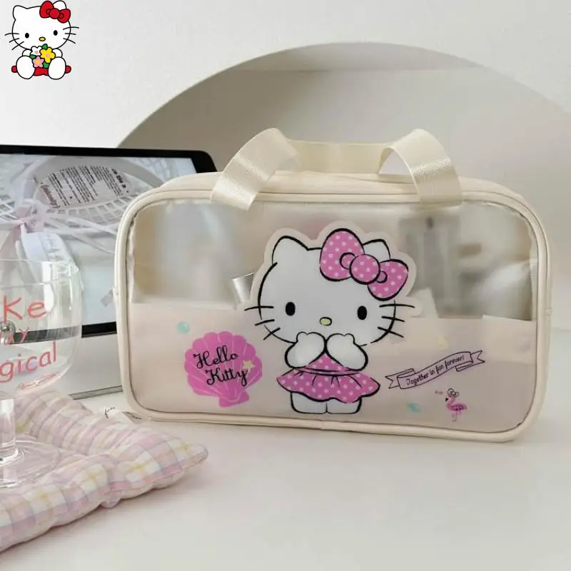 

Новая женская цветная косметичка в стиле аниме «Hello Kitty» Kuromi, кавайная дорожная косметичка с героями мультфильмов, трехмерная сумка Sanrio для хранения