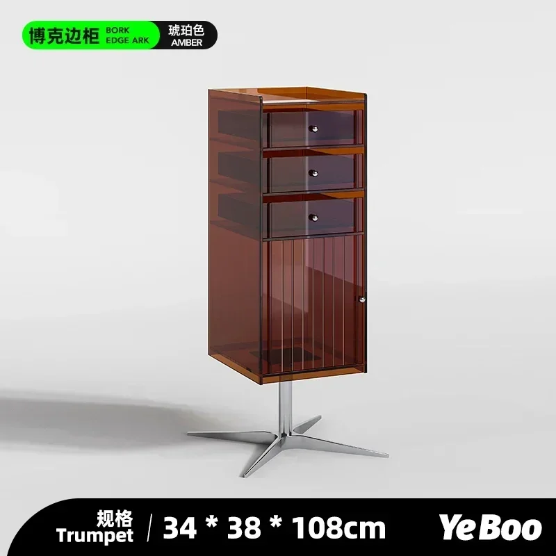 Acrylic rotating storage side bookcase modern minimalist creative medieval storage file cabinet