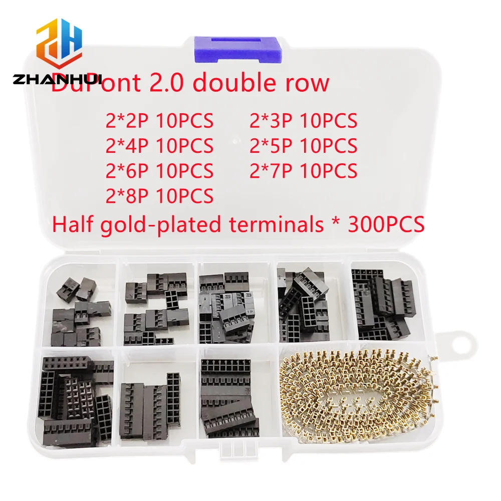 370Pcs 2.0mm Dupont Connector Kit, Double Row Pin Header Housing & Female Terminal Set, Jumper Wire DIY Electronics Components view 6