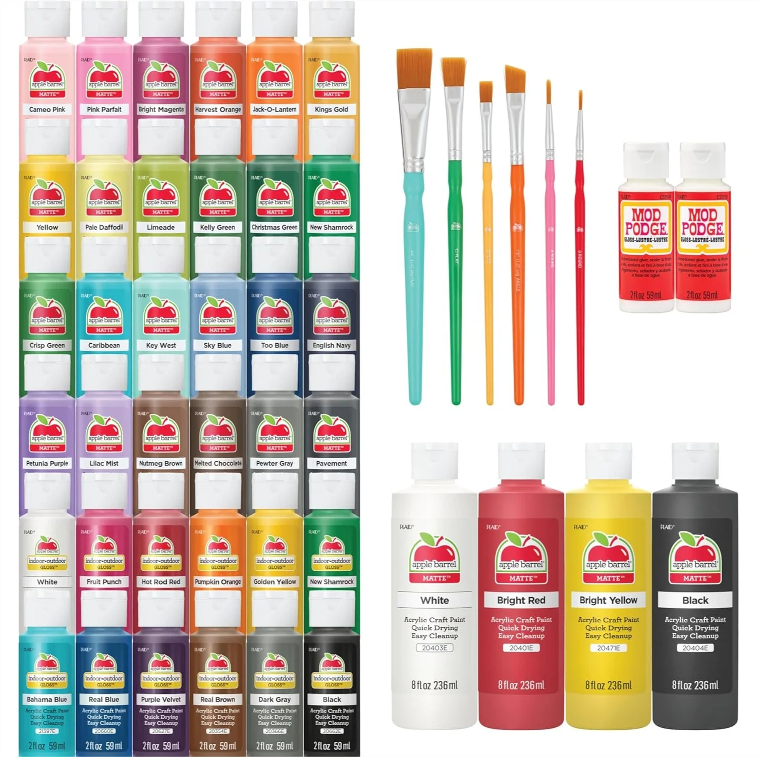 

48-Piece Acrylic Paint Kit for DIY Arts & Crafts with Matte and Gloss Finishes