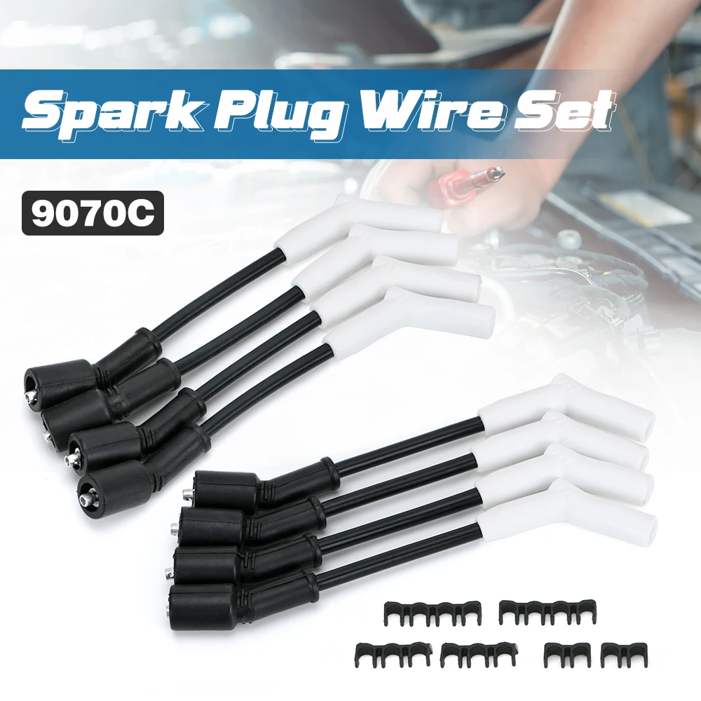 9070C 8Pcs Extreme Wire Set Silicone Spark Plug Wire Boot Kit For GM LS/LT Gen LS2 LS3 LS4 LS7 Engines Repairing Auto Parts