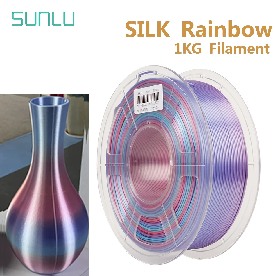 SUNLU SILK PLA 3D Filament 1.75MM 1KG Close To SILK Texture Effect No Bubble Eco-Friendly Biodegradable Odorless Low Shrinkage