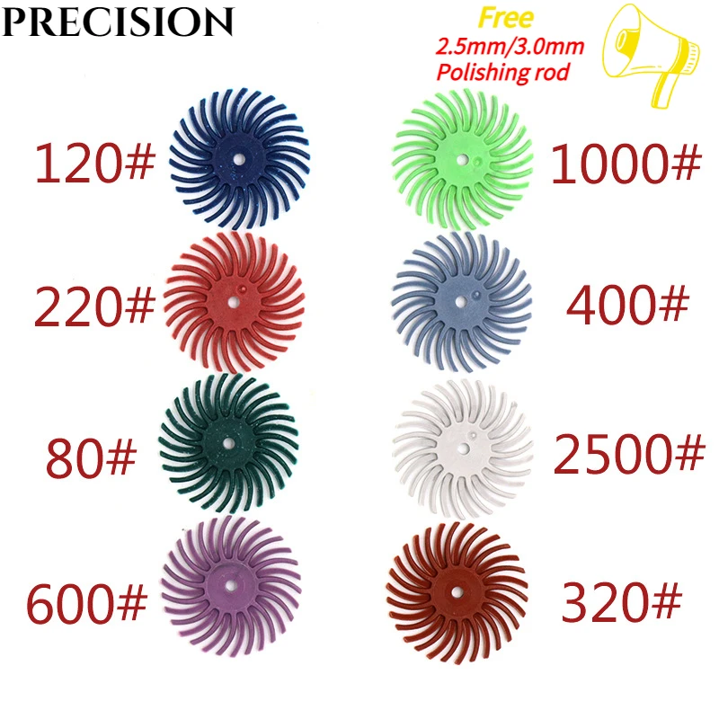 10/20/30pc Dental Gap Polishing Head Drop Polishing Wheel 80-2500Grit Teeth Explosion-Proof and Efficient Dental Polishing Wheel