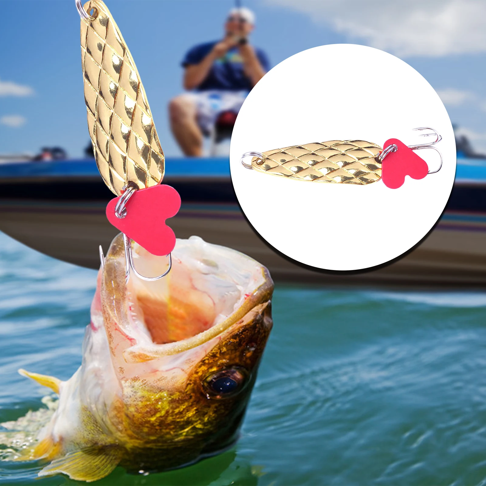Metal Spoons Fishing Lures 9g Hard Sequin Baits for Trout Panfish Bass Pike (B) view 5