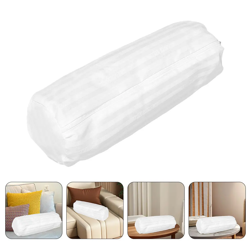 

Neck Roll Pillow Cover Zipper Soft Cylindrical Pillowcase Round Neck Cushion Protector for Sofa Chair Pillow Protector