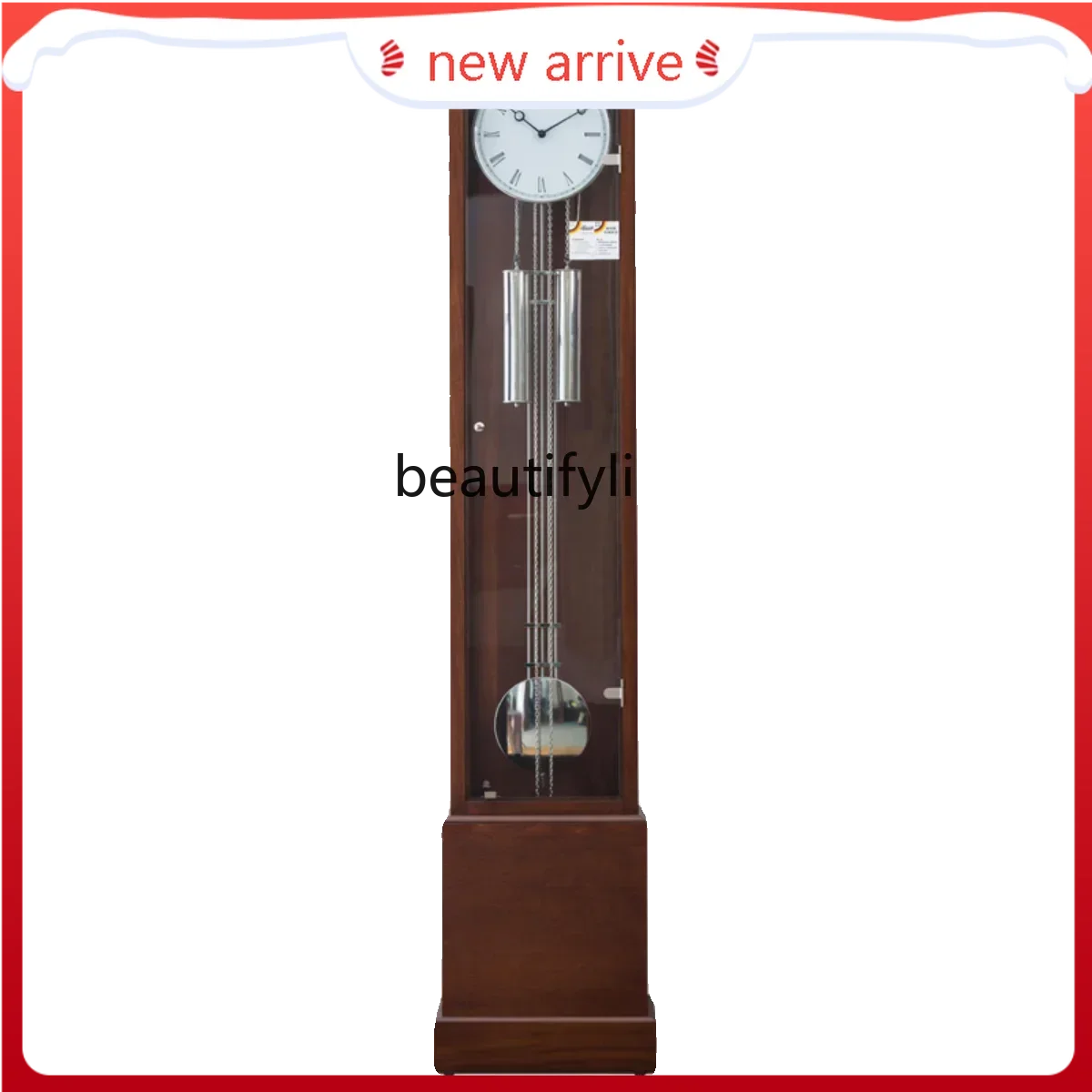 

F132Luxury villa solid wood luxurious table clock European floor clock Helmler movement floor standing mechanical clock