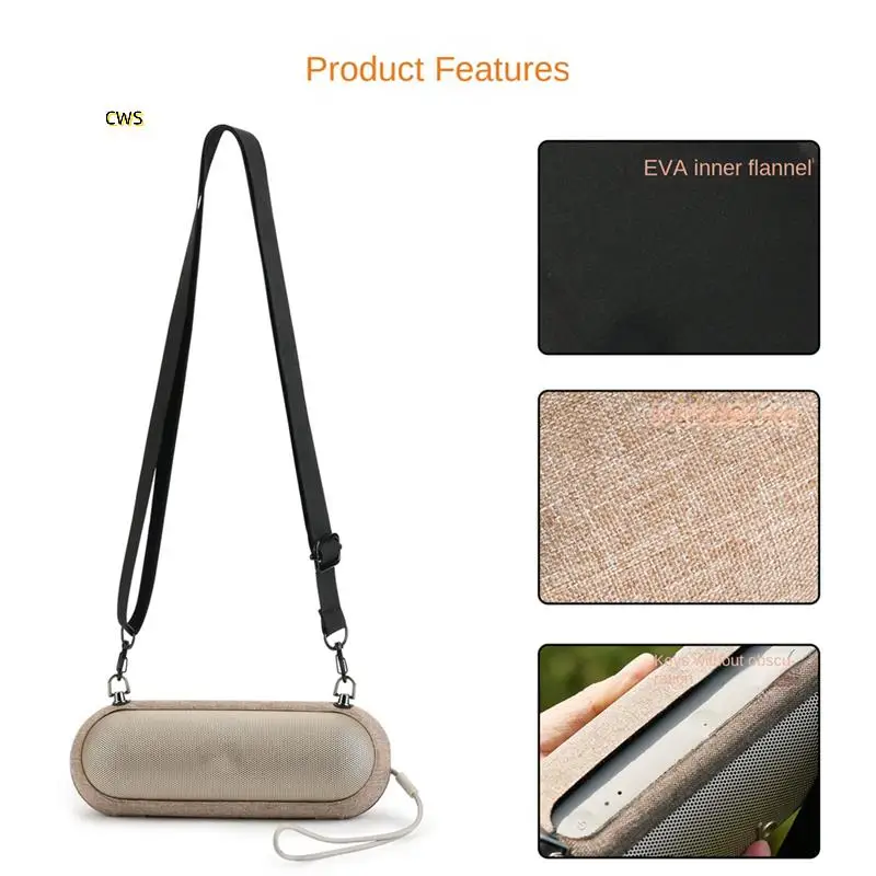 For Beats Pill 2024 Speaker EVA Zipper Storage Hard Case Audio Shoulder Strap Messenger Bag