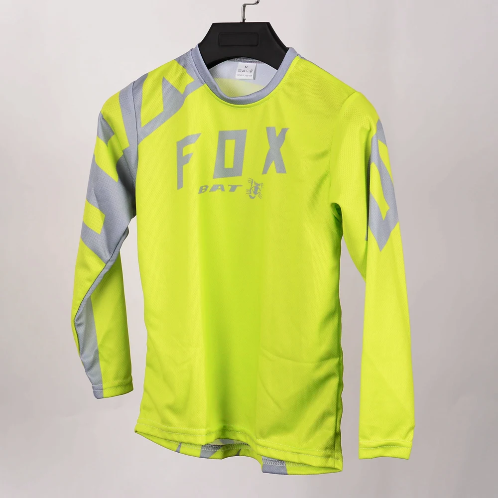 BAT FOX-de secagem rápida Downhill Jersey para crianças, Offroad infantil, DH Mountain Bike, Motocross Jerseys, Enduro MTB Jersey