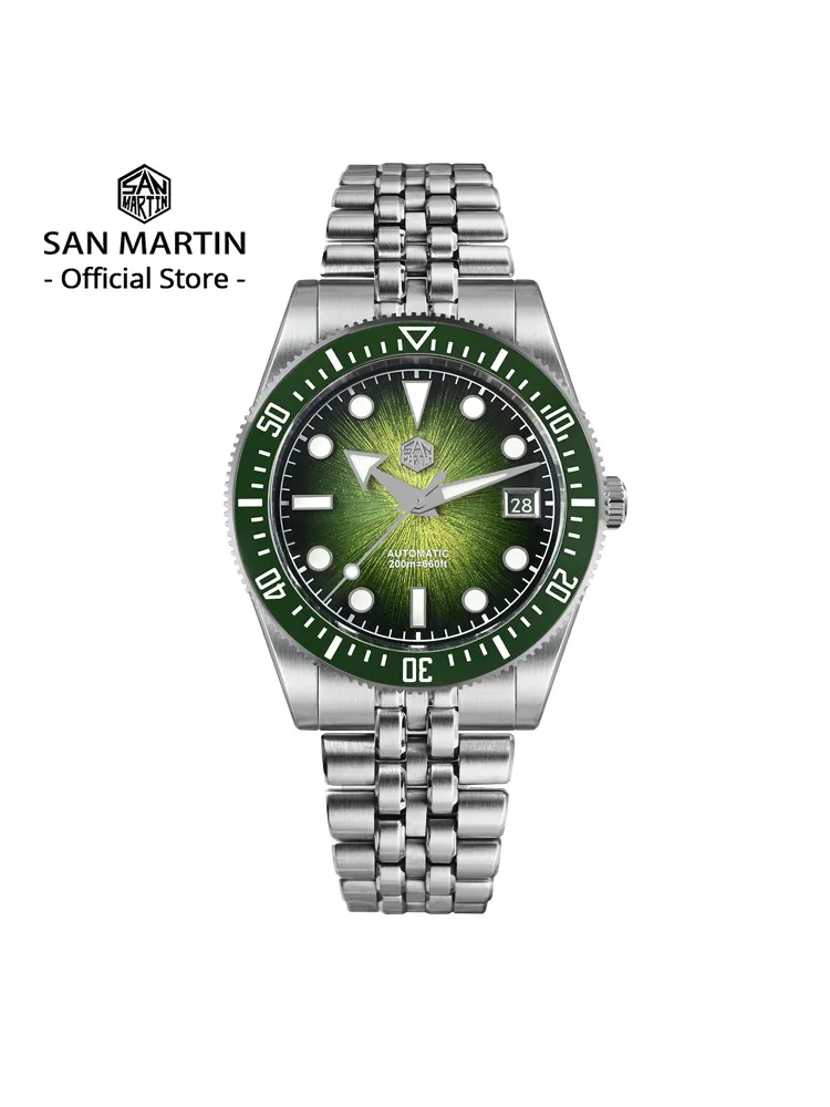 

San Martin 37.5mm 40mm Men Diver Watch Miyota 9015 Enamel Dial Luxury Automatic Mechanical Wristwatch Waterproof 200m SN0148