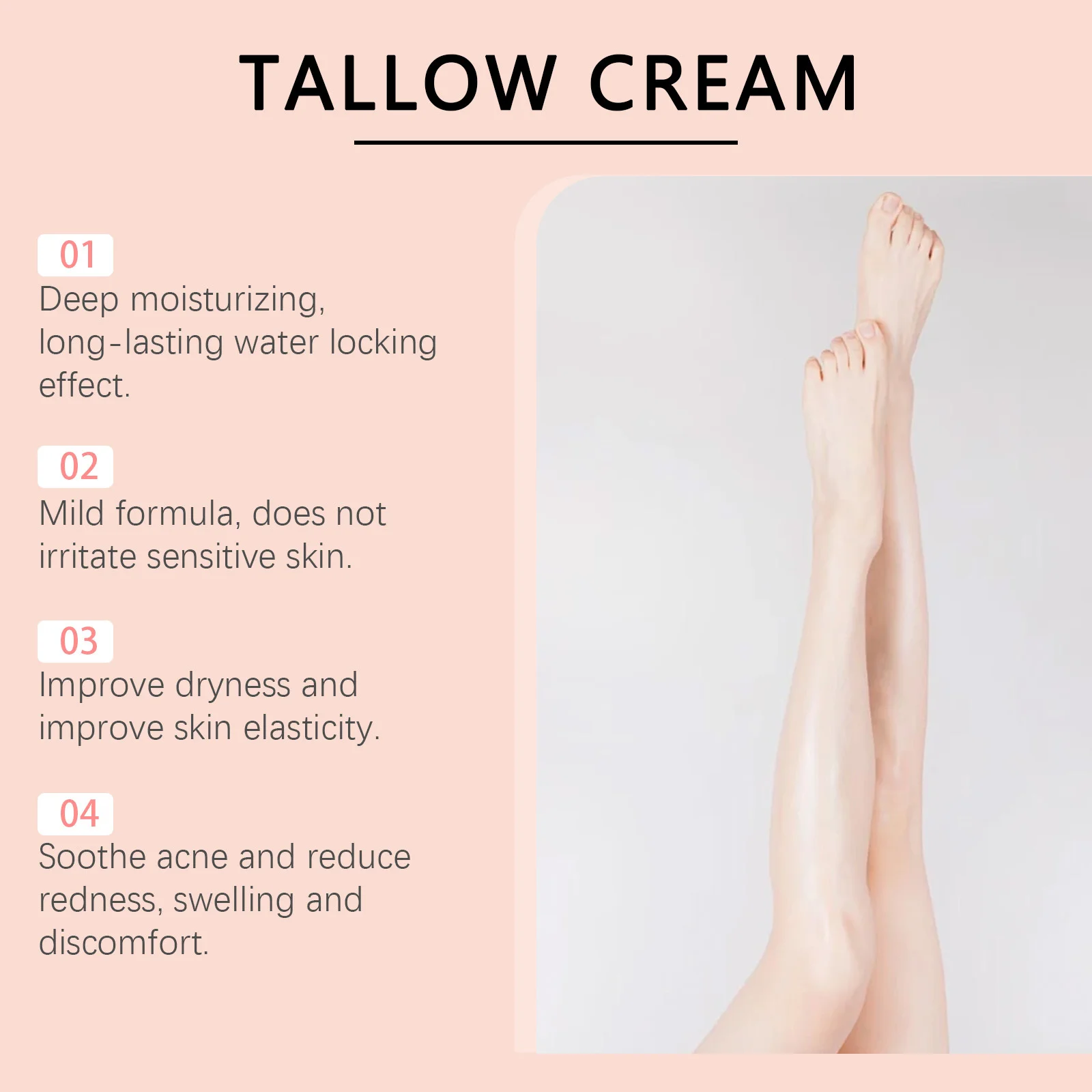 Organic Beef Tallow Cream Moisturizing Acne Repair Fade Acne Marks Smoothing Wrinkles Body Brightening Repair Cream 120g