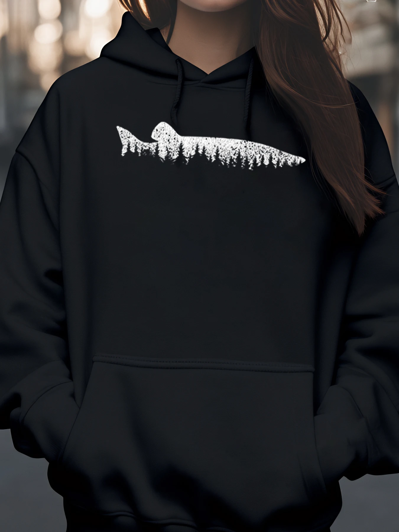 

Толстовка с капюшоном на Хэллоуин с рыбным принтом для женщин, повседневная одежда, праздничный наряд