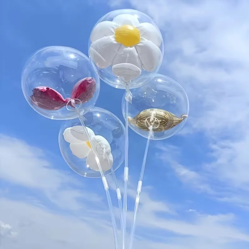 PAV فقاعة ديزي زهرة الألومنيوم احباط بالونات لعيد ميلاد الزفاف استحمام الطفل لوازم ديكور الحفلات يدعم نفخ الهيليوم
