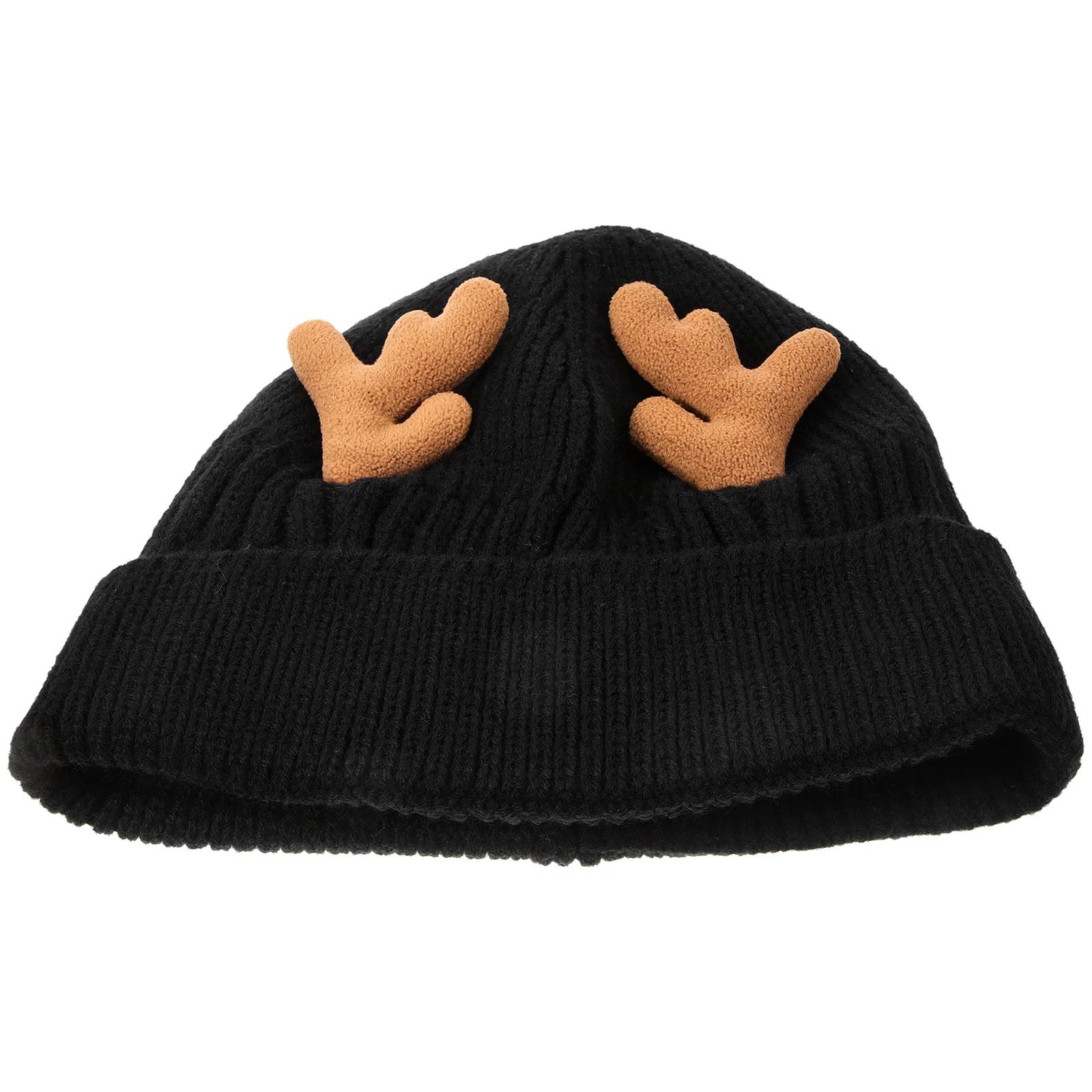 

1Pcs Winter Warm Christmas Antlers Knitted Hat Soft Lined Knit Cap Lightweight Woolen Cap Knitted Hat Hedging Antlers