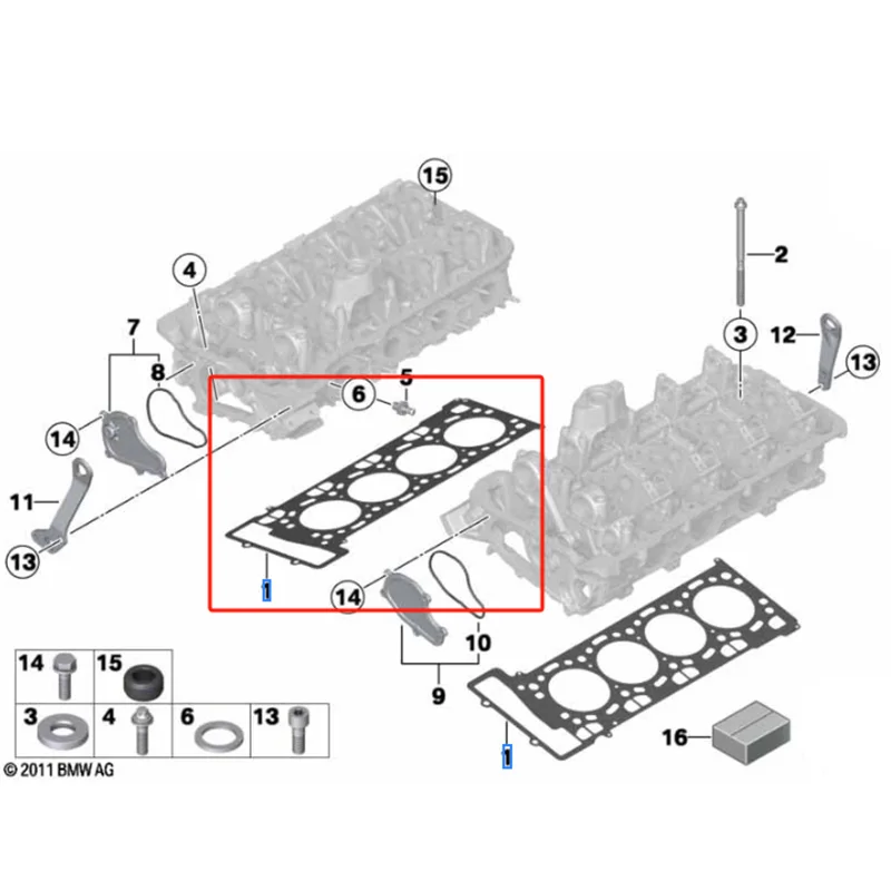 

61-36445-00 11127567765 0,75MM Engine Cylinder Head Gasket for BMW X5 550i 750i Head Gasket 11128008122