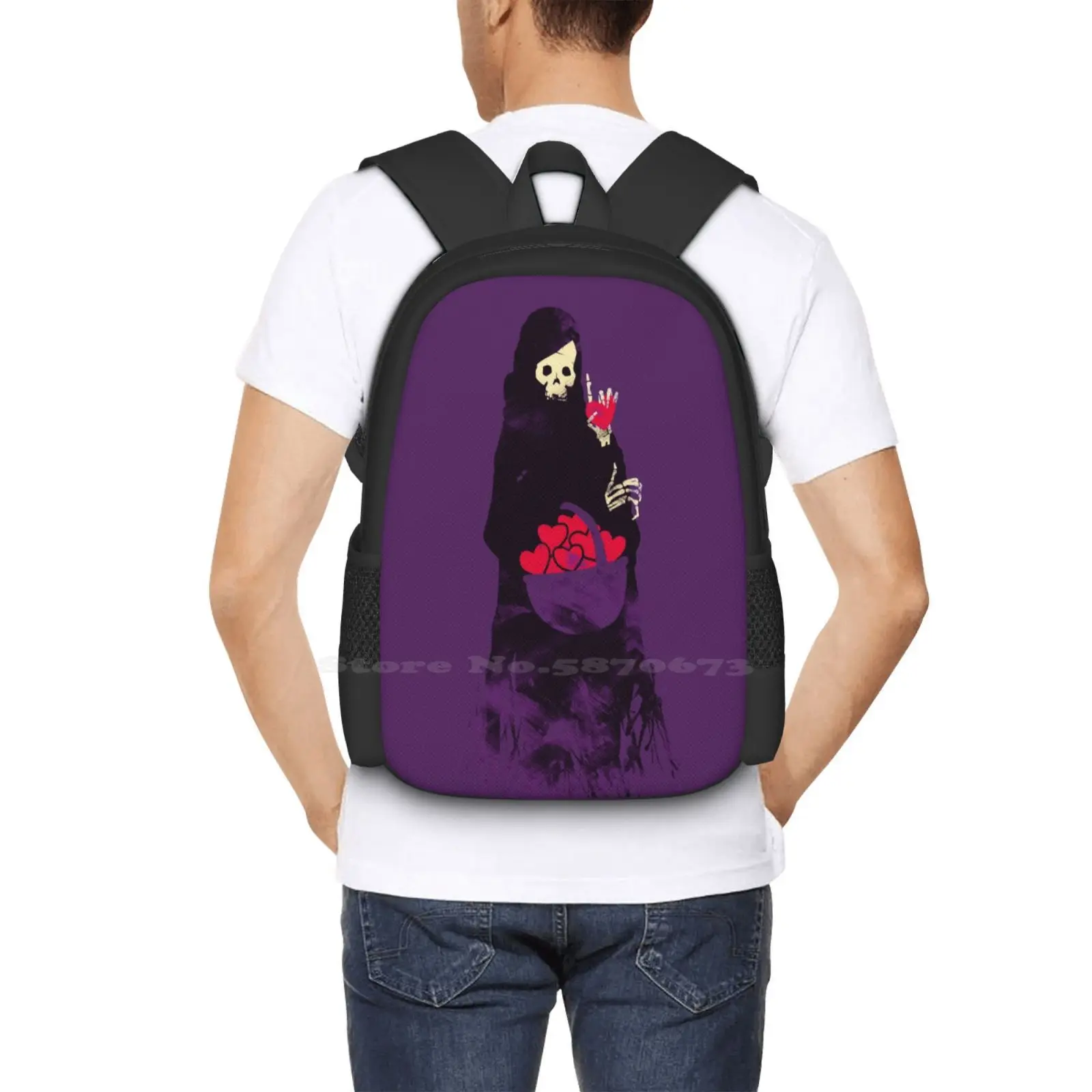 It'S A Trap Bag Backpack For Men Women Girls Teenage Grim Reaper Basket Give Away Trap Deadly Wish Halloween Lovers Heartbreak