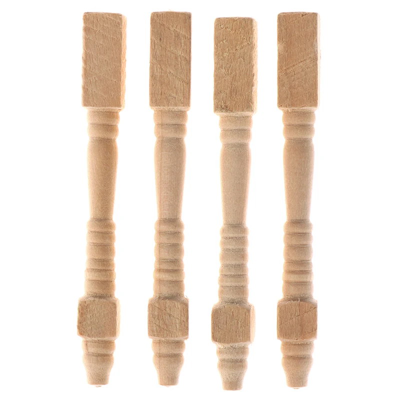 4Pcs 1:12 Dollhouse Miniature Wooden Chair Table Leg DIY Furniture Accessories Toys