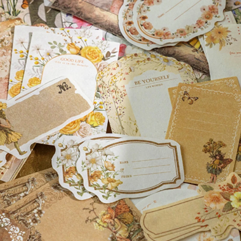 السيد ورقة المواد النباتية ورقة 100 ورقة/حزمة جوفاء الريف الحياة زهرة ورقة ديكور المنزل هدايا للأصدقاء