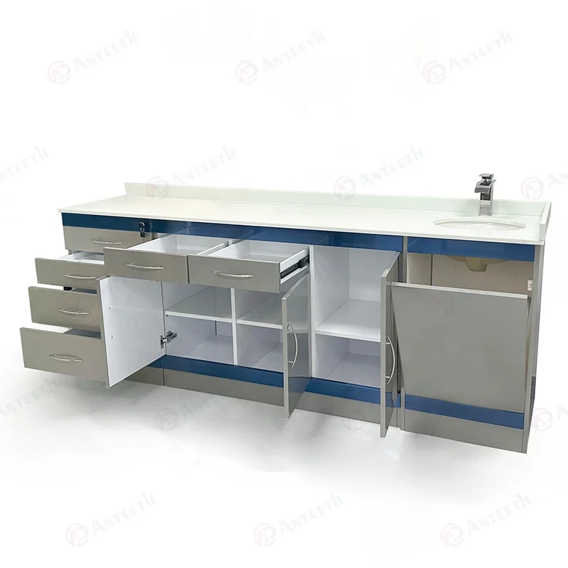 Anteeth Minimalist Laboratory Custom Cabinets Stainless Steel Clinic Combination Furniture Multi Drawer Dental Storage Cabinets