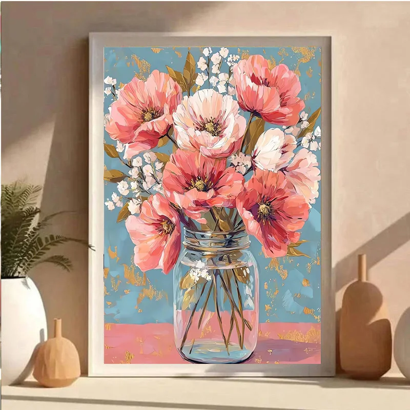AB Diamond DIY Diamond Painting Kit, featuring bouquet and floral designs, is ideal for adults and beginners.