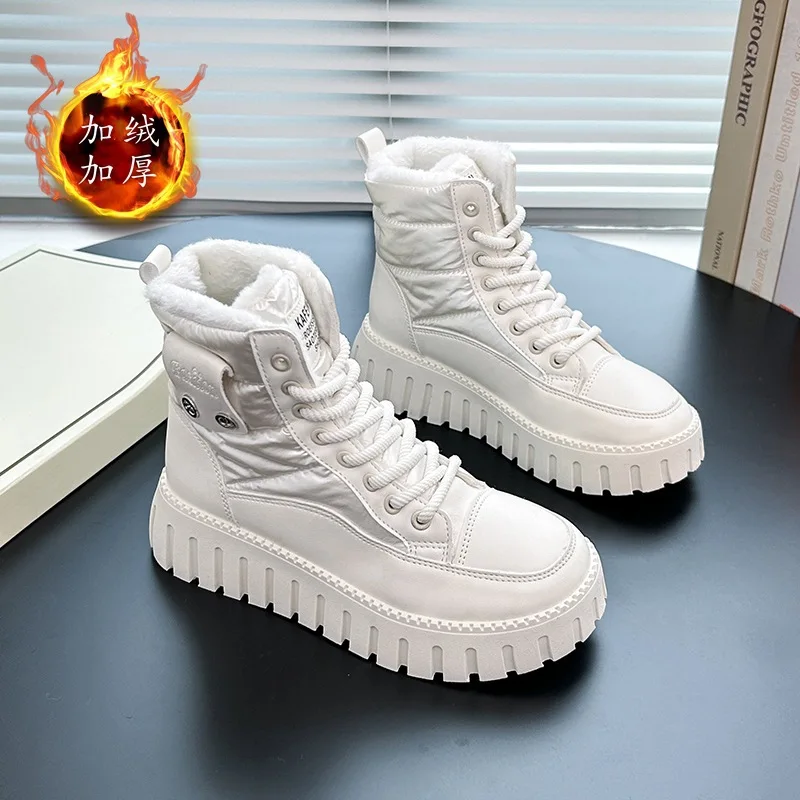 Women Boots for Winter 2024 New in Platform Shoes Woman Comfort Warm Plus Plush Thick Soled Safety Snow Boot Ankle Quilted Shoes