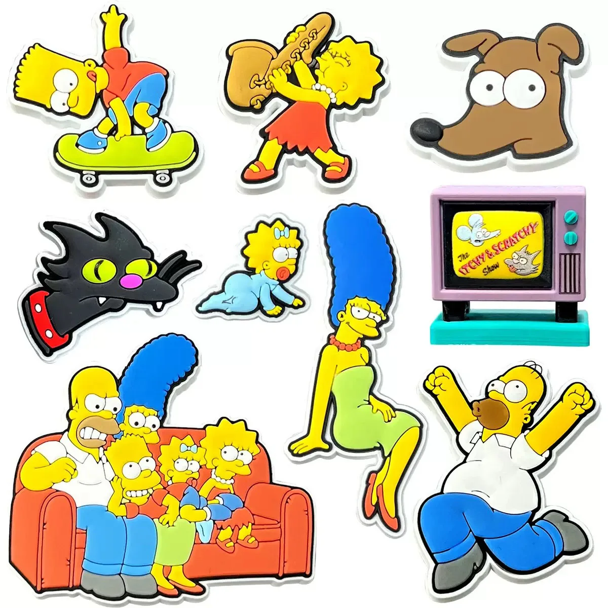 9-25Pcs Hot Toys Simpson Shoe Charms Cartoon Slides Clog Sandals Shoes Decorations Accessories For Christmas Birthday Gifts
