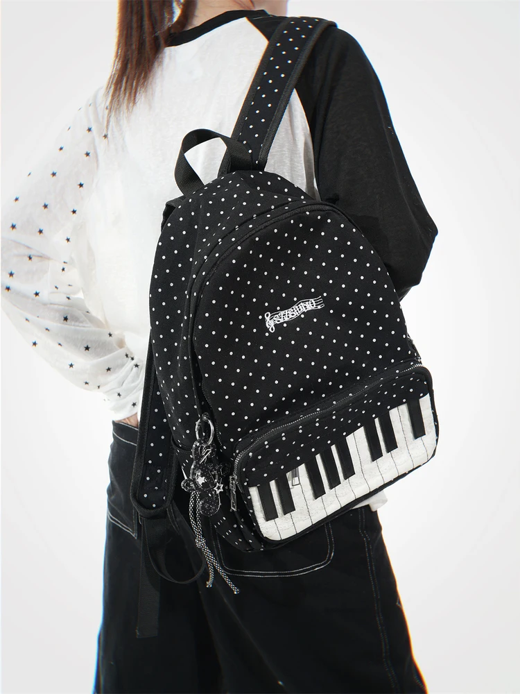 Japanese Original Design Polka Dot Versatile Backpack Y2K Subculture Large Capacity Student Fashion Versatile Travel School Bag