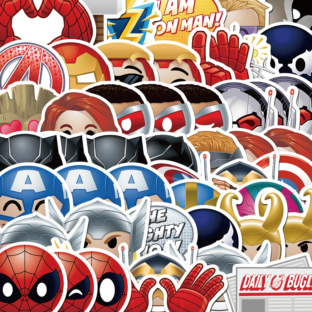 10/30/50PCS Disney The Avengers Stickers Super Hero Decals Cool Graffiti Laptop Bike Motorcycle Phone Car Cool Anime Sticker Toy