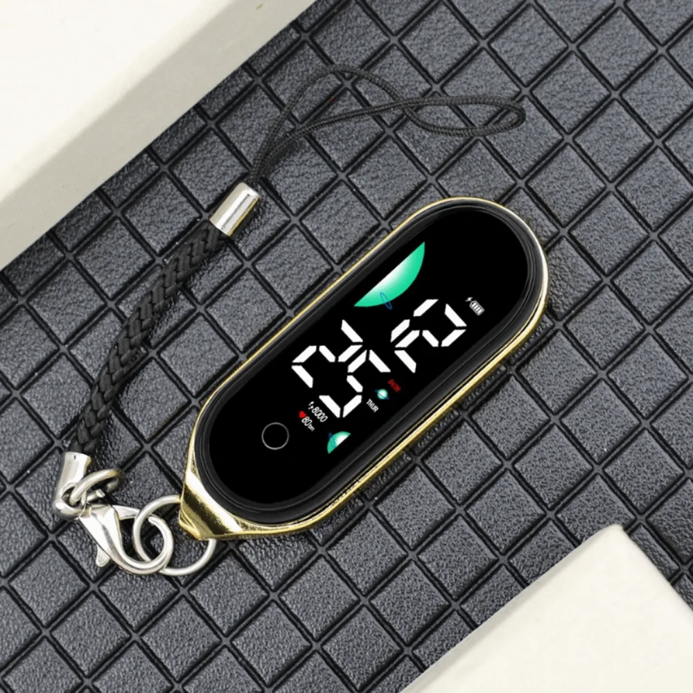 Silent Electronic Hanging Watch Waterproof Digital Display School Clock Luminous Touch Screen Pendant Keychain Watch