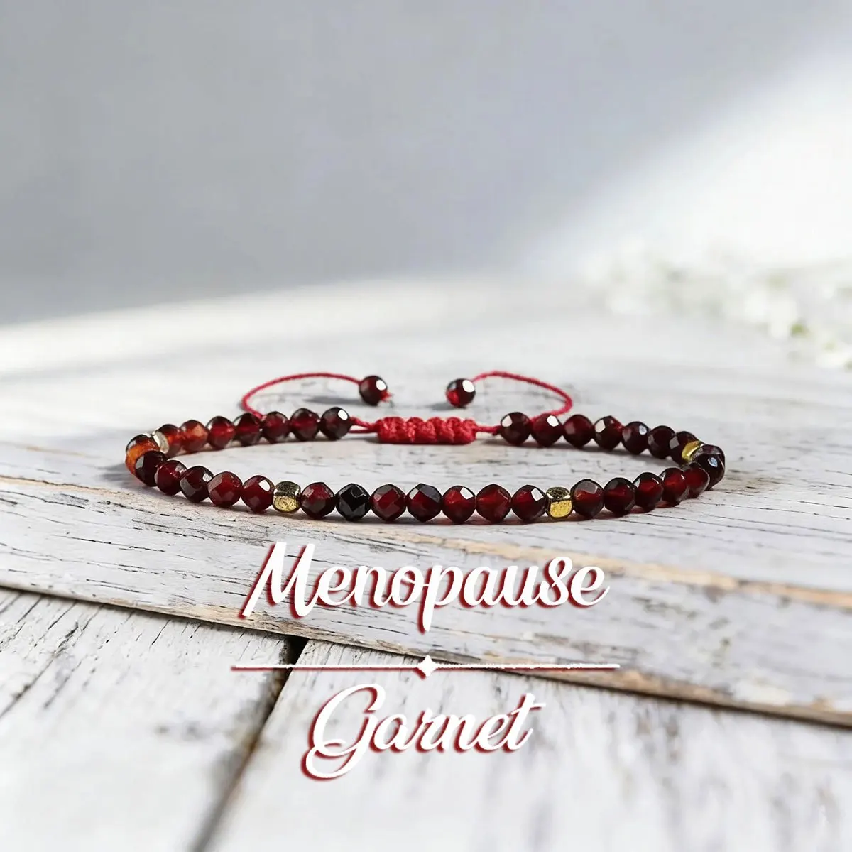 1pc Menopausal garnet bead woven bracelet,helps maintain emotional balance, suitable for daily wear and Mother's Day gift giving