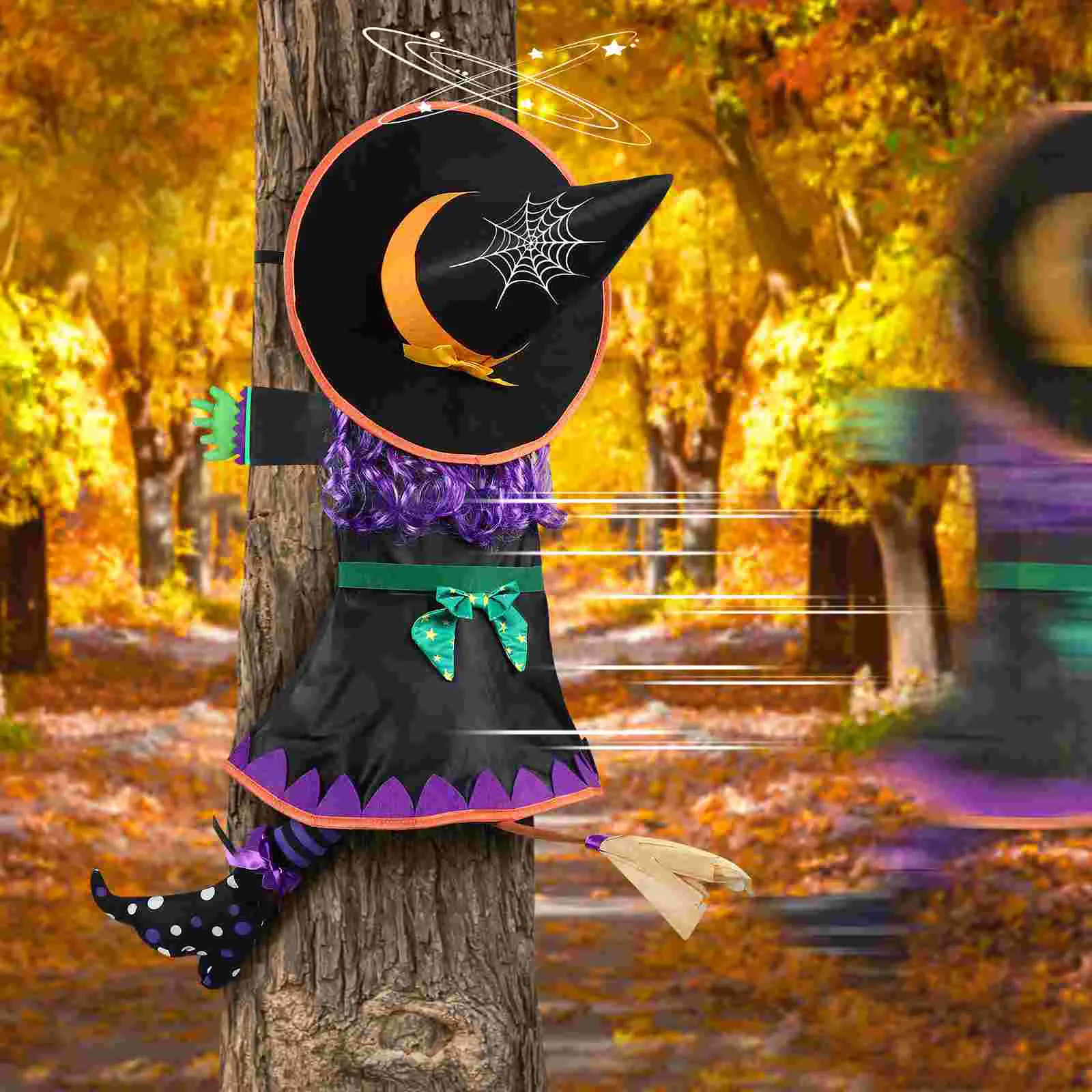 Tree-hugging Witch Prop Skirt Decoration Hanging Props Crashed Felt Cloth Polyester Halloween