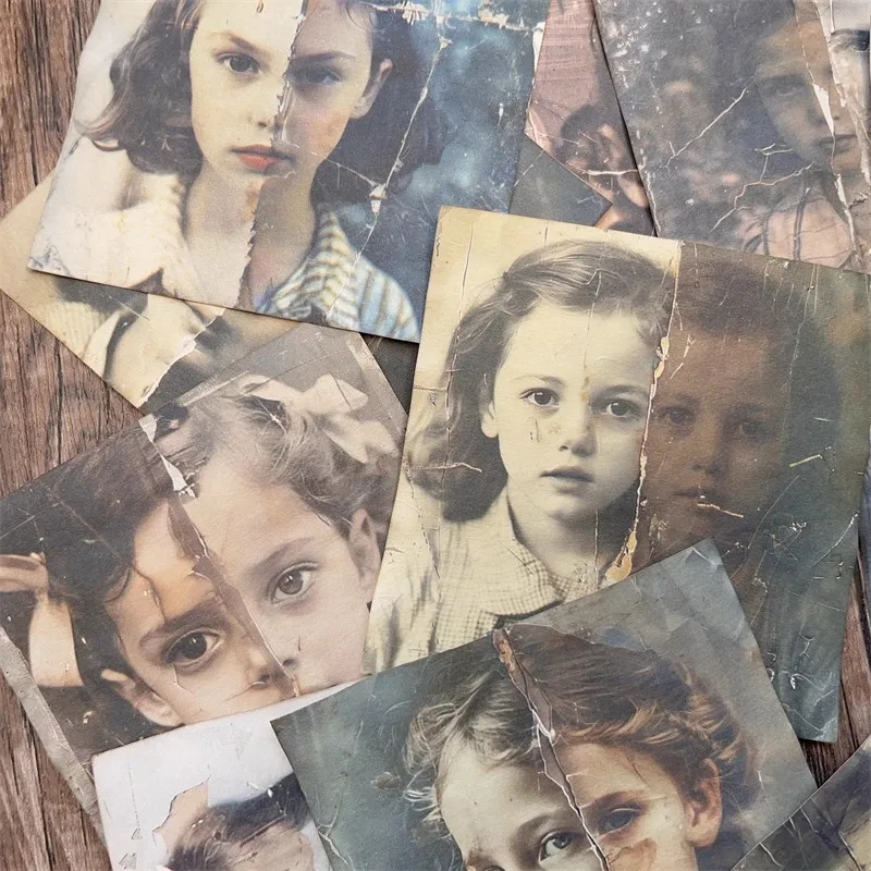 Junk Journal Retro Dyeing Paper Material Mottled Time Old Photos Photography Decorative Background Vintage Handcraft Collage