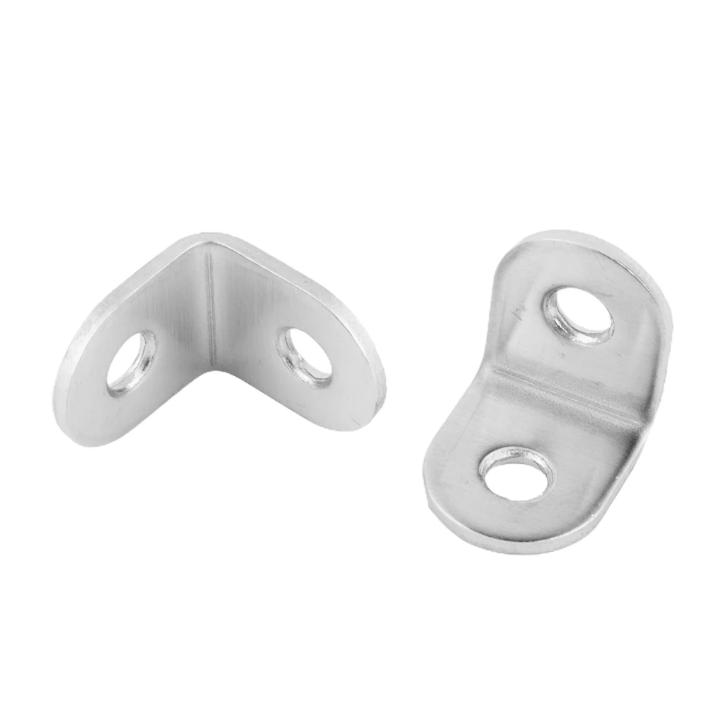 20 suportes de canto em forma de l de aço inoxidável para prateleira de armário e reforço de mesa com furos de parafuso escareados nivelados