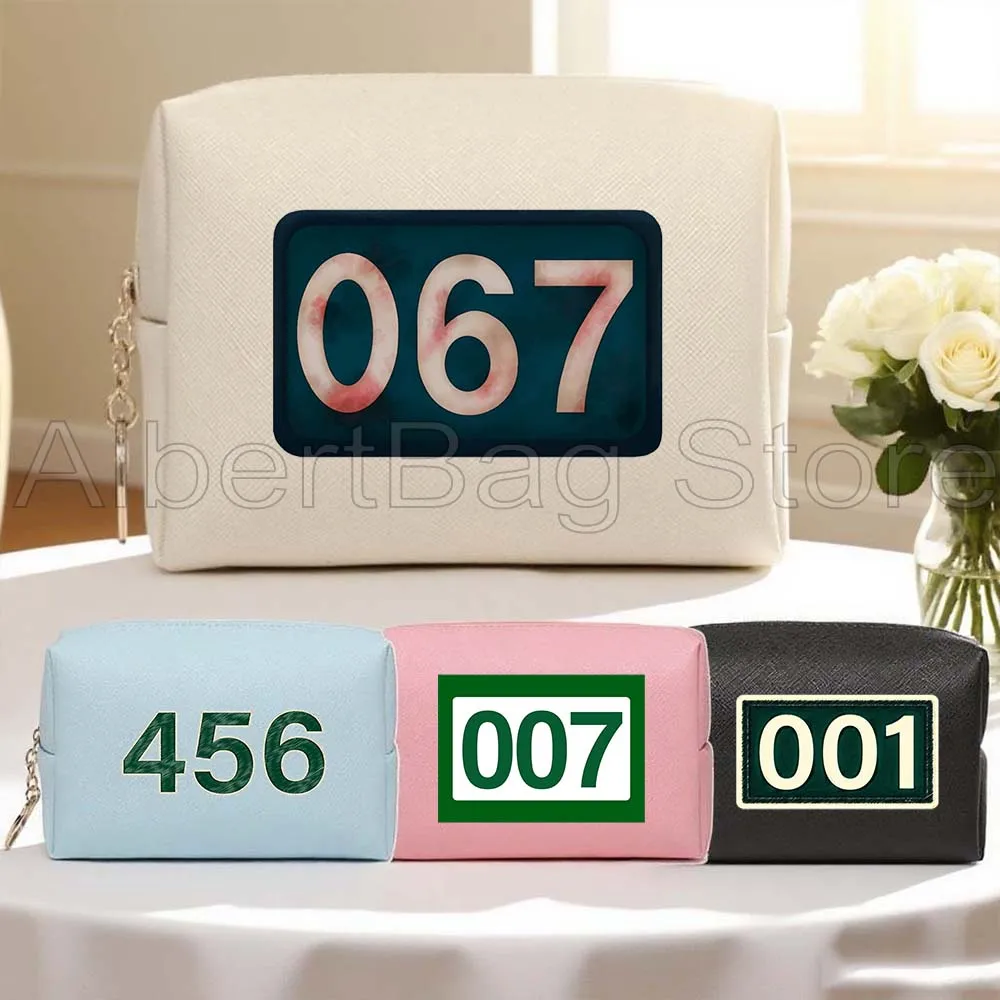 

Retro 456 067 199 Player Game Number 001 149 007 246 Fan Gifts PU Travel Cosmetic Bag Makeup Waterproof Organizer Storage Bag