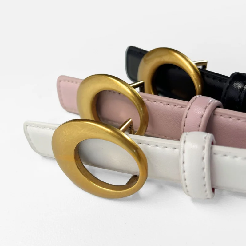 2025 new Metal Chain Letter Accent Slim Belt Delicate Compact Everyday Outfit Highlight