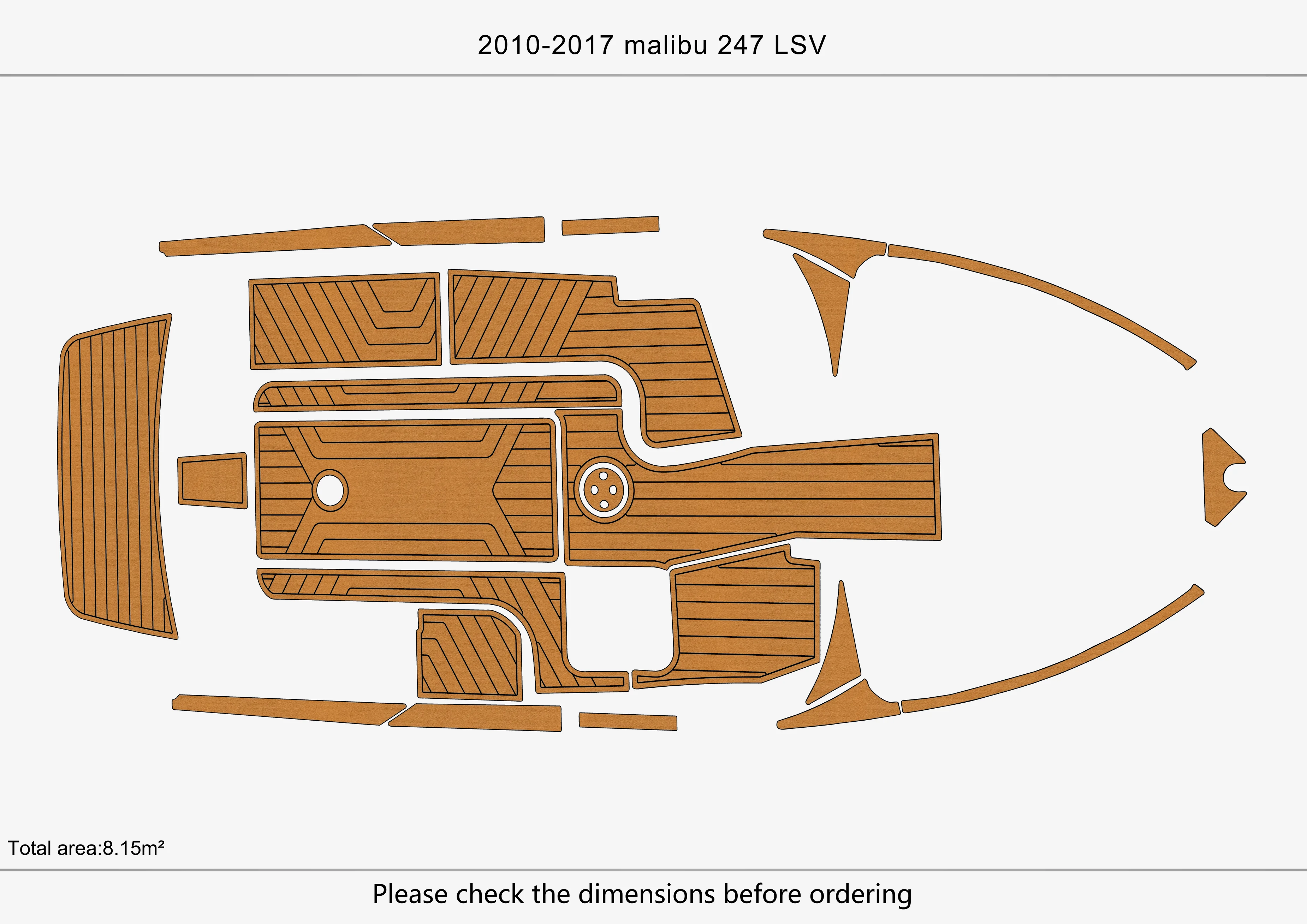 Eva foam Fuax teak seadek marine floor For 2010-2017 malibu 247 lsv Cockpit Swim platform bow 1/4