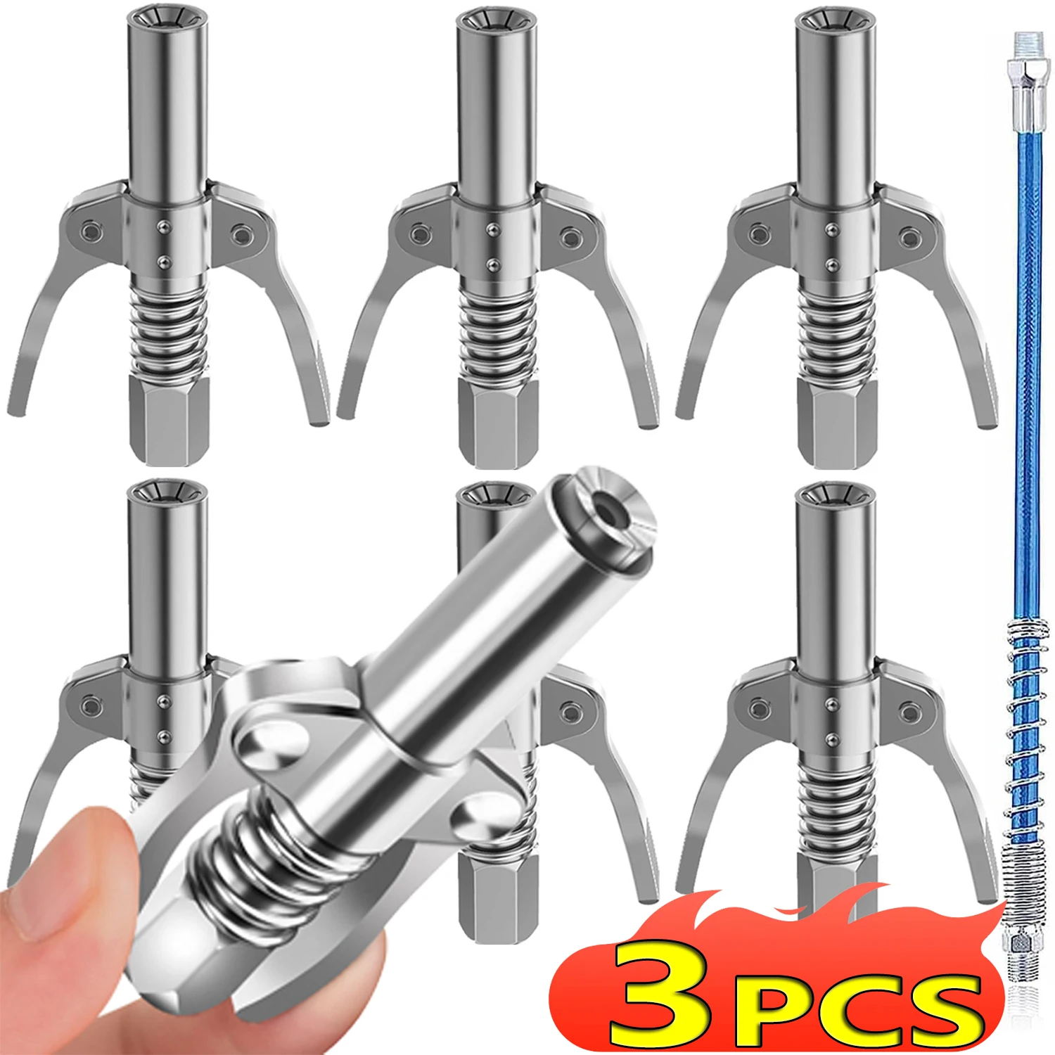 

Grease Gun Coupler Double Handle High Pressure Locking Grease Fitting I/8 NPT Oil Pump Quick Release Grease Coupler,Repair Tool